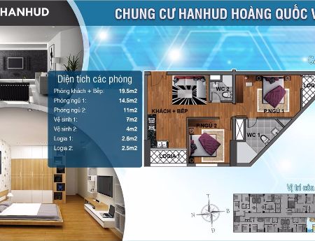 Bán chung cư Hanhud Hoàng Quốc Việt- vị trí đắc địa- thiết kế tối giản 