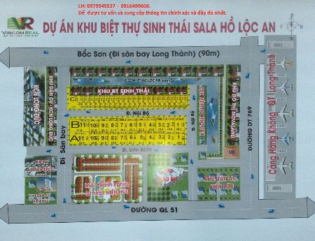 Bán đất khu biệt thự sinh thái Sala hồ Lộc An- Long Thành- Đồng Nai